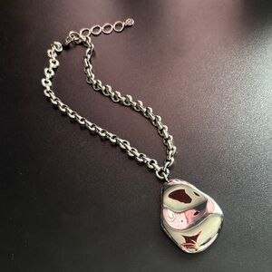 Alexander McQueen silver molten necklace